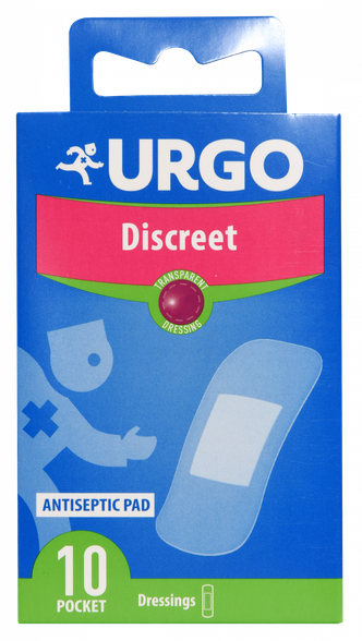 URGO  Discreet 19 x 72 мм пластырь, 10 шт.