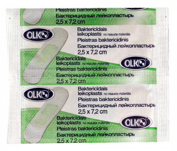 OLKO  2.5 x 7.2 см бактерицидный пластырь, 2 шт.