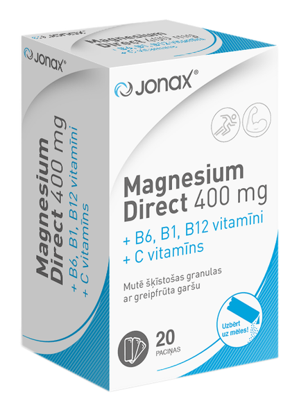 JONAX Magnesium Direct 400 mg paciņas, 20 gab.