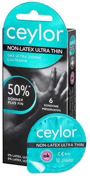 CEYLOR Non-Latex Ultra Thin prezervatīvi, 6 gab.
