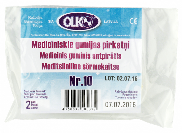 OLKO  Medical медицинские резиновые напальчники, 10 шт.