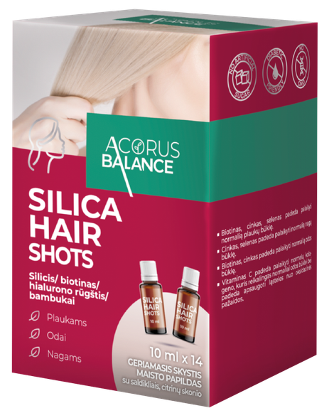ACORUS BALANCE Silica Hair Shots 10 ml pudelītes, 14 gab.