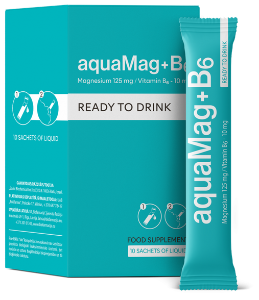 BIOFARMACIJA AquaMag+B6 15 ml sachets, 10 pcs.