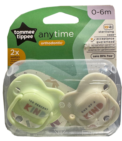 TOMMEE TIPPEE Anytime 0-6 m. soother, 2 pcs.