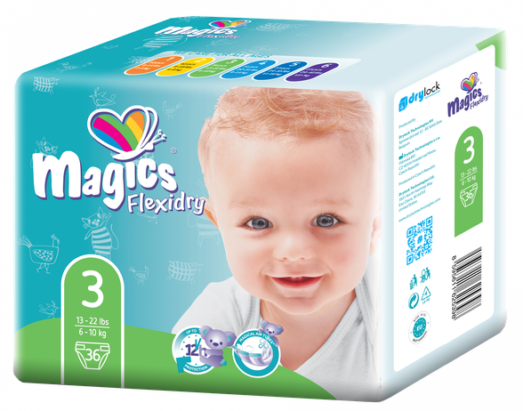 MAGICS Flexidry Midi 3 (6-10 kg) diapers, 36 pcs.