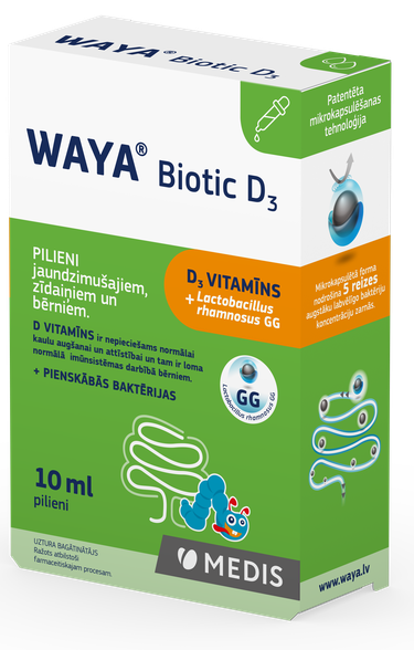 WAYA Biotic + vit D3 pilieni, 10 ml
