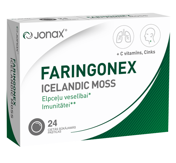 JONAX Faringonex Icelandic Moss lozenges, 24 pcs.