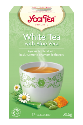 YOGI TEA Baltā tēja ar alveju tēja maisiņos, 17 gab.