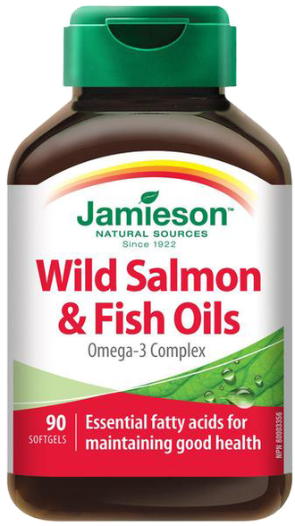 JAMIESON Wild Salmon & Fish Oil kapsulas, 90 gab.
