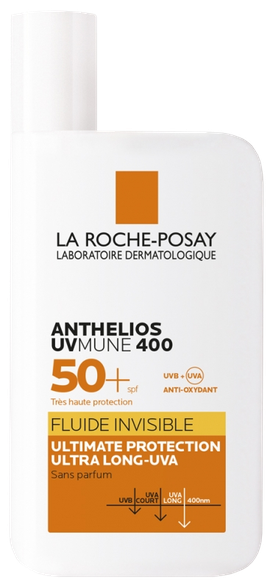 LA ROCHE-POSAY Anthelios UVmune 400 Invisible Fluid SPF50 + saules aizsarglīdzeklis, 50 ml