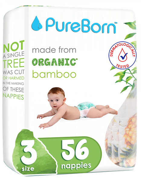 PUREBORN Size 3 5.5-8 kg diapers, 56 pcs.