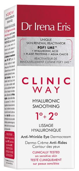 CLINIC WAY  1+2 Hyaluronic acu krēms, 15 ml