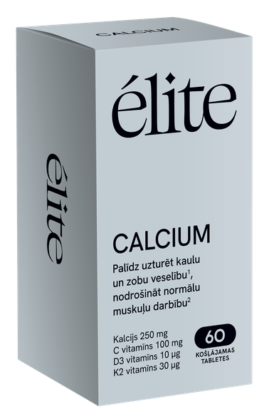 ELITE Calcium ar augļu garšu košļājamās tabletes, 60 gab.