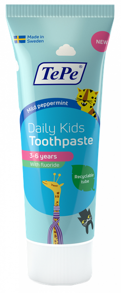 TEPE Daily Kids С мятой зубная паста, 75 мл
