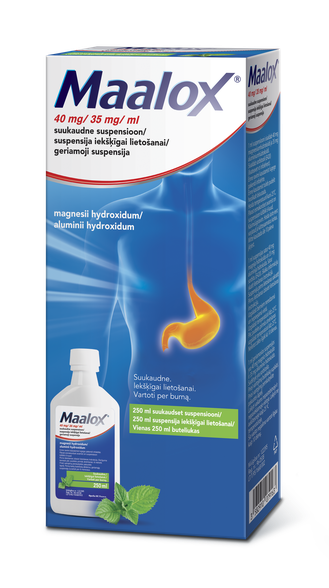 MAALOX 40 mg/35 mg/ml suspensija, 250 ml