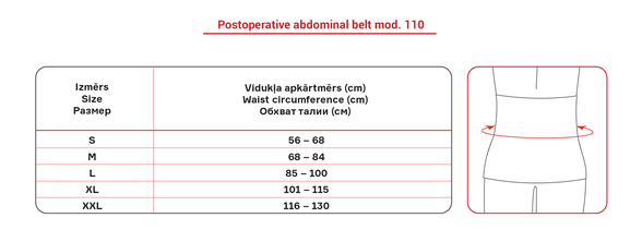 LAUMA MEDICAL 110 Size L elastic postoperative abdominal belt, 1 pcs.