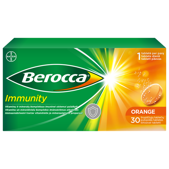 BEROCCA Immunity putojošās tabletes, 30 gab.