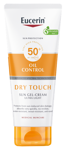 EUCERIN Sun Oil Control Dry Touch SPF 50+ Ķermenim Gēlveida saules aizsarglīdzeklis, 200 ml