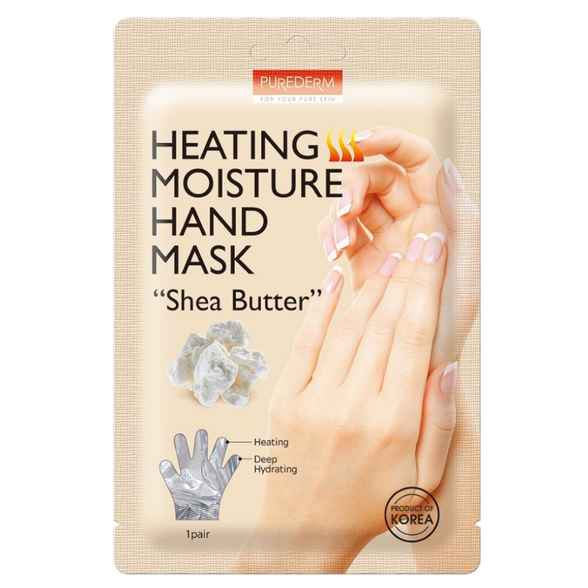 PUREDERM Heating Moisture Shea Butter maska rokām, 1 gab.