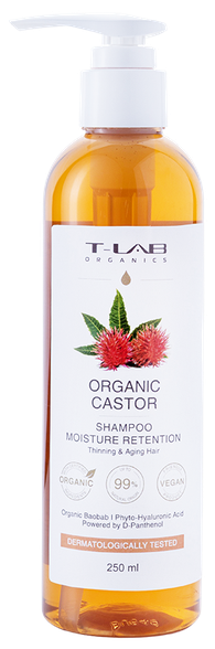 T-LAB Castor Moisture Retention shampoo, 250 ml