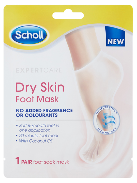 SCHOLL Dry Skin No Added Fragrance foot mask, 1 pair