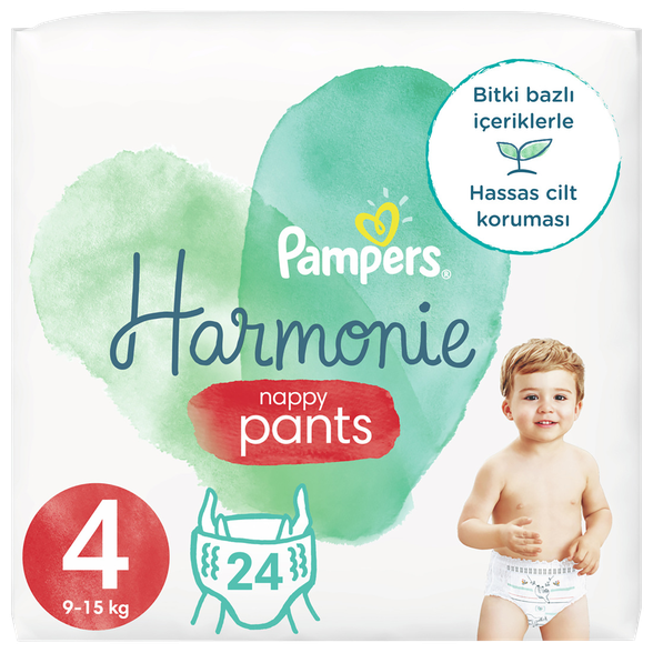 PAMPERS Harmonie Nappy Pants 4 (9-15 kg) nappy pants, 24 pcs.