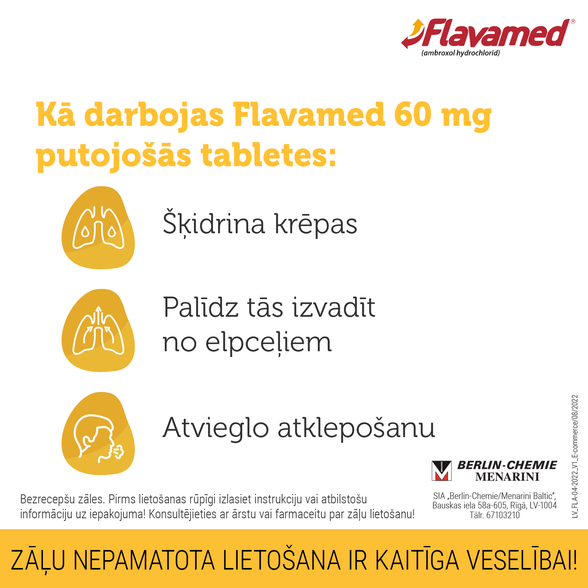 FLAVAMED 60 mg effervescent tablets, 10 pcs.