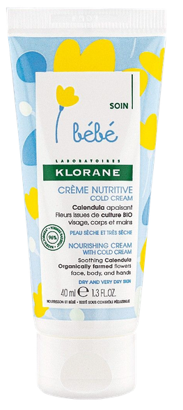 KLORANE Bebe Nourishing Cream with Cold Cream ķermeņa krēms, 40 ml