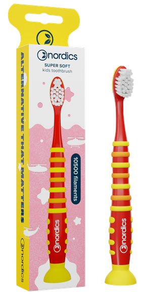 NORDICS Super Soft 4+ Red toothbrush, 1 pcs.