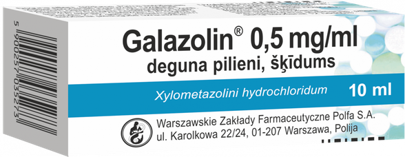 GALAZOLIN 0.5 mg/ml deguna pilieni, 10 ml