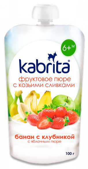 KABRITA Banana-Strawberry puree, 100 g