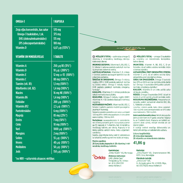 MOLLERS Total Omega - 3 pills + capsules, 56 pcs.