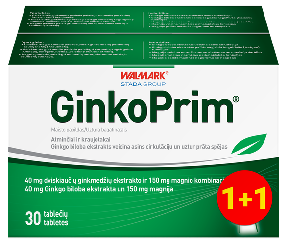 GINKOPRIM   40 mg (1+1) tabletes, 60 gab.