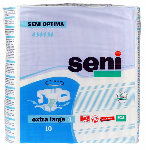 SENI Optima XL (105-155 cm) diapers, 10 pcs.