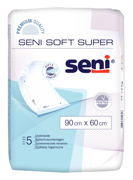 SENI Soft Super 60 x 90 см впитывающие простыни, 5 шт.