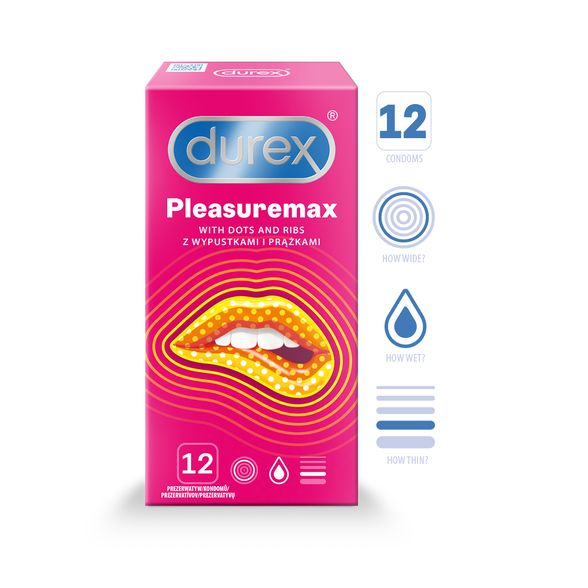 DUREX Pleasuremax condoms, 12 pcs.
