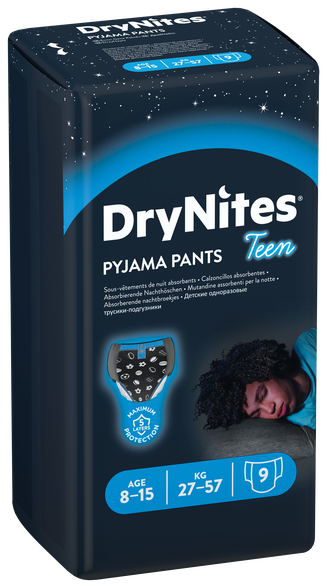 DRY NITES 8-15 years diapers, 9 pcs.