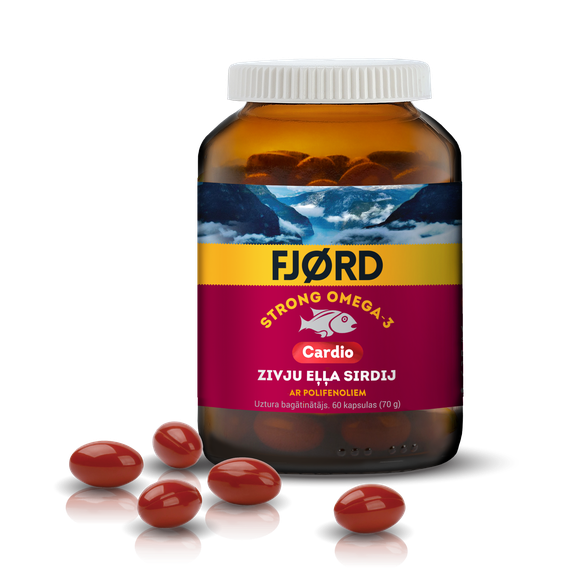 FJORD STRONG Strong Omega-3 Cardio kapsulas, 60 gab.