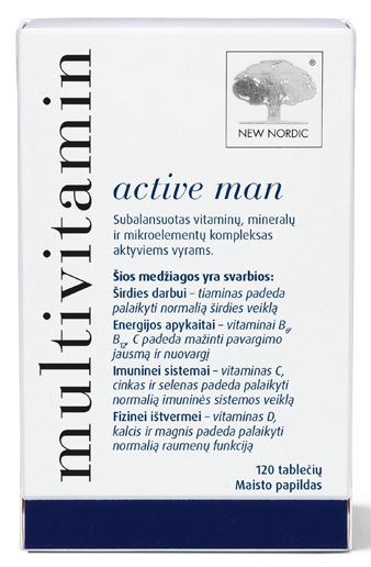 NEW NORDIC Multivitamin Active Man tabletes, 120 gab.