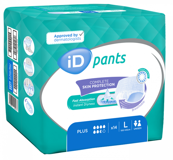 ID Pants Plus L (100-145 cm) nappy pants, 14 pcs.
