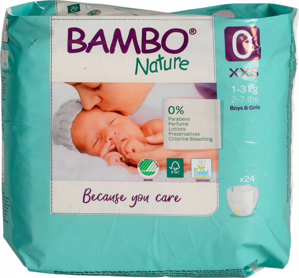 BAMBO Nature Premature 1-3kg autiņbiksītes, 24 gab.