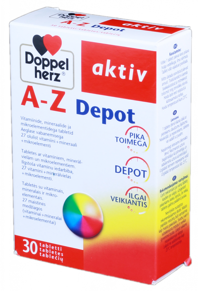 DOPPELHERZ Aktiv A - Z Depot tabletes, 30 gab.