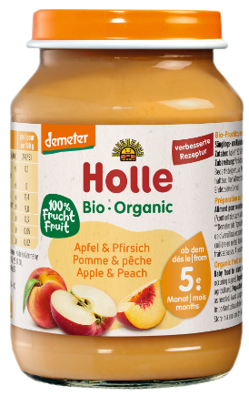 HOLLE Apple and peach puree, 190 g