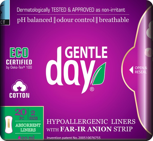 GENTLE DAY Absorbent Cotton ежедневные прокладки, 20 шт.