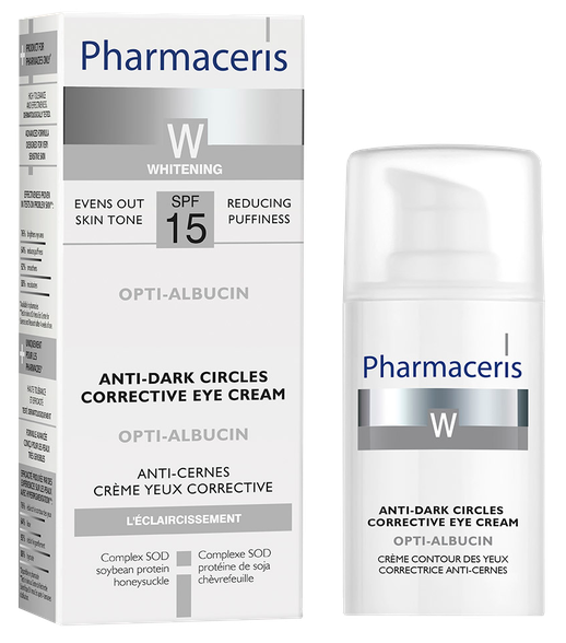 PHARMACERIS W Opti-Albucin SPF 15 eye cream for dark circles and pigmentation, 15 ml