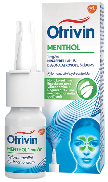 OTRIVIN MENTHOL 1 mg/ml  deguna aerosols, 10 ml
