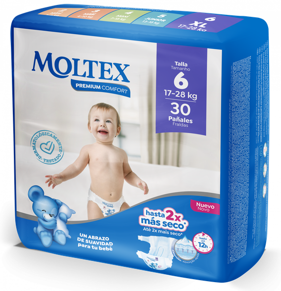 MOLTEX Premium Comfort 6 XL  (17-28 kg) diapers, 30 pcs.