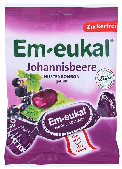 EM-EUKAL Blackcurrant леденцы без сахара, 75 г