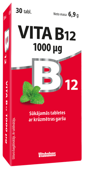 VITA B12 1000 µg сосательные таблетки, 30 шт.
