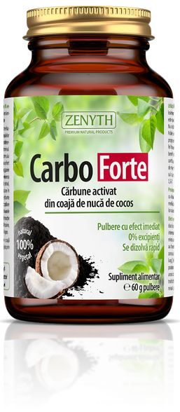 ZENYTH Carbo Forte Aktivētās ogles pulveris, 60 g